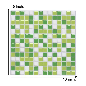 EasyKing（25.4*25.4 cm）Verde Mozaic autoadezive Anti-Mucegai Autocolant Perete Coji de fructe Și Stick-Faianta Bucatarie Autocolant Ușor De Tăiat