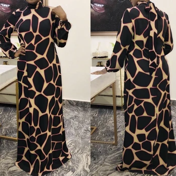 Elegant Rochie Maxi Din Africa De Haine Pentru Femei, Halat De Imprimare Stand De Guler Maneca Lunga Rochie Lunga Africa De Îmbrăcăminte Vestidos De Partid 2021
