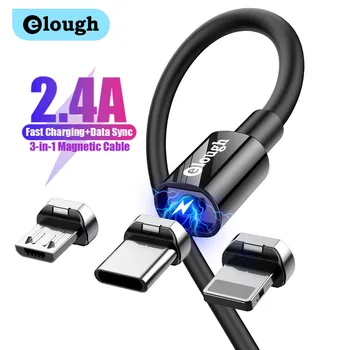 Elough Magnetic USB Cablu de Încărcare USB de Tip C, Telefon, televiziune prin Cablu Magnet Telefon Încărcător Micro USB Pentru iPhone 11 12 Pro Max Pentru Xiaomi