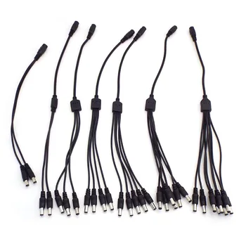 Feminin 1 2 3 4 5 6 8 modalitate de sex Masculin DC conector de Alimentare Splitter adaptor Cablu cablu de 5.5x2.1mm pentru benzi cu Led-uri de lumină cctv c