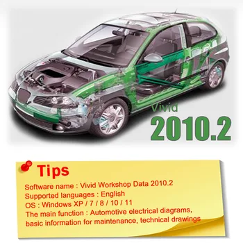 Fierbinte Auto motiv Vivid Workshop data 10.2 update pentru 2010 Automată a Software-ului de Reparații Auto schemele electrice de Reparare Ori transport Gratuit