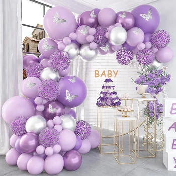 Fluture Violet Ghirlanda Baloane Arcada Trusa Latex Ballon Petrecerea De Ziua Decor Copii Adulți Nunta Balon Copil De Dus Decor Ballon