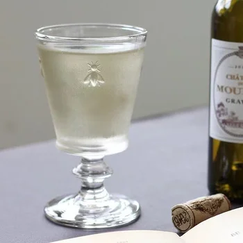 Franceză relief sticlă de albine pahare de suc de cupa cupa de inghetata de struguri albi șampanie highfoot sticlă