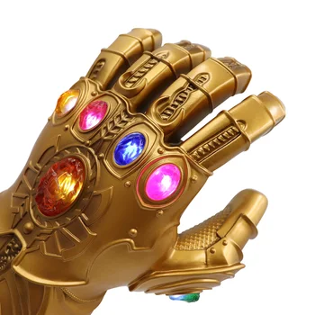 [Funny] Infinity War Infinity Gauntlet LED Thanos Mănuși de Cosplay de Acțiune Figura copil Costum petrecere Jucărie