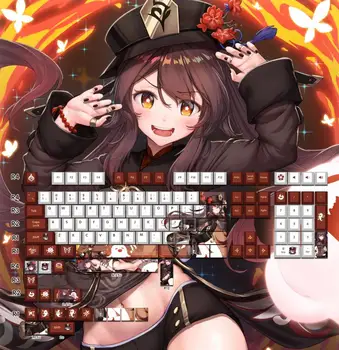 Genshin Imapact Hutao Taste Cherry Înălțime Tastatură Mecanică Accesorii Decorative Capac Anime Cosplay Keycap