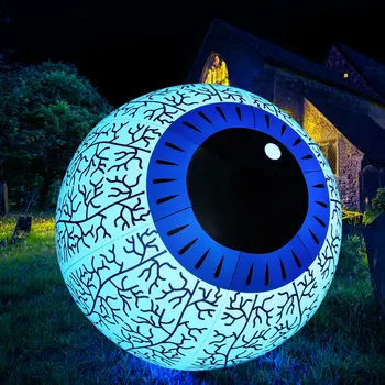 Halloween Gonflabile Ocular 60cm Decor în aer liber Cu Led-uri Colorate Cu Control de la Distanță Ocular Pentru Hallowee Curte Decor