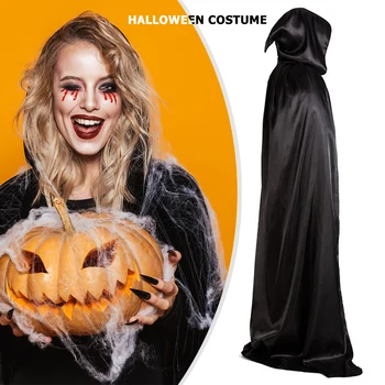 Halloween Scurte Halat Femei Barbati Vampir Mantie Lungă cu Glugă Diavol, Demon Performanță Costum pentru Copii Adult pentru Petrecerea de Halloween