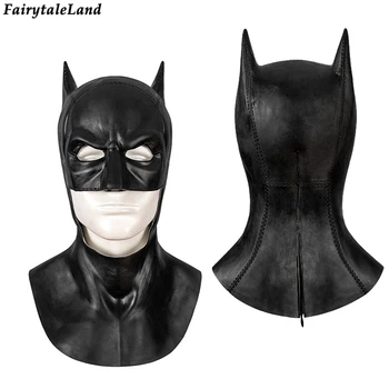 Halloween super-Erou Cosplay Bruce Bat Cap Purta Măști 2021 Robert Capul Plin Mască de Latex Casca Fermoar acoperit capul