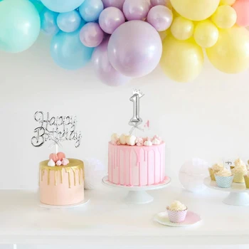 Happy Birthday Cake Topper Placare cu Aur Petrecerea de Ziua de Decorare pentru Copii BabyShower DIY Cupcake Introduce 1 Petrecere de Ziua de Alimentare