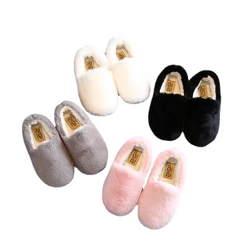 Iarna Copii Pantofi de Bumbac Culoare Solidă Băieți Plat Adidași de Moda de Pluș Cald Pantofi de Copii pentru Fata Copil Copil Mocasini SP052