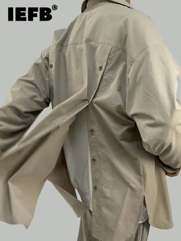 IEFB Tiv Spate Butoane Pot Deschide Cape Design Casual Barbati Tricou Stil coreean 2023 Nou la Modă Personalitate Bluza Vrac 9A2223
