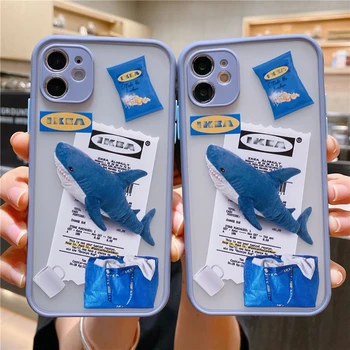 Killer Whale Telefon Caz pentru IPhone 11 12 13 Mini-14 Pro Max XS MAX 8 7 14Plus X SE XR Design rezistent la Socuri Albastru Desene animate Rechin Acoperi