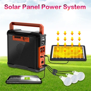 Lumina solara Panou Solar Power Generator Kit Sistem Home 3 LED-uri Bec Evidenția Lumină de Economisire a Energiei Solare de Iluminat cu Radio FM