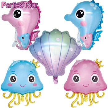Marea Baloane de Animale Animale Ocean de Baloane Caracatiță Pearl Shell Balon Ocean Baloane Folie pentru Copii Ocean Tematice Petrecere Decortion