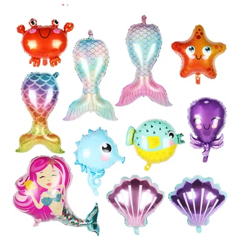 Mermaid Petrecere Baloane Coada De Sirena Balon Mare Animal De Pește, Caracatiță Aer Mingea Globos Baietel Fata De Copii Favoruri Mare Parte Consumabile