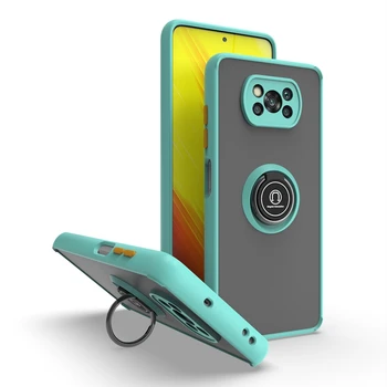Moda Anti-toamna Caz de Protecție Telefon Pentru Xiaomi Poco X3 pro NFC Multifuncțional Masina Magnetic rezistent la Șocuri Cu Inel Capacul suportului