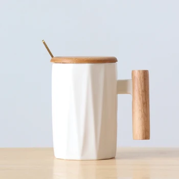 Mâner de lemn ceramica cana de cafea,literare ceașca de Cafea de Birou Lapte Cupa Nordic Mici Proaspete Mână Cana Ceramica Drinkware cadou 400ml