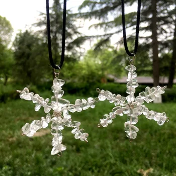 Naturale cristal de zăpadă pom de Crăciun Colier pandantiv Creative decoratiuni de Craciun Housewear festival Dress up Bijuterii cadouri
