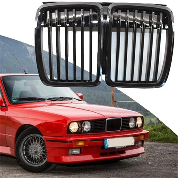 Negru lucios Fata Grila Rinichi pentru 1982-1994 BMW E30 Seria 3 325i 318is Accesorii Auto