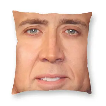 Nicolas Cage Față Pernă Caz de Acasă Decorative Personalizate Pătrat Meme Amuzant Pernele de Acoperire 40x40 Pillowcover pentru Camera de zi