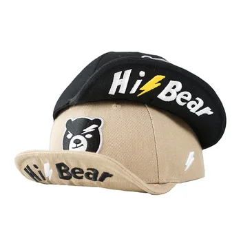 Nou Hi Poarte Pălării Labă de Urs Sepci de Baseball Snapback Hip Hop Capace Margine Plat Rândul său Refuz de Pălărie Kaki/Negru Circumferinta: 56-63 cm
