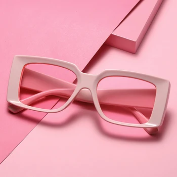 Noua Moda Pătrat de culoare Roz Liniuță ochelari de Soare Macarons Y2k Supradimensionat Ochelari pentru Bărbați Și Femei de Moda Decorative Ochelari de Soare