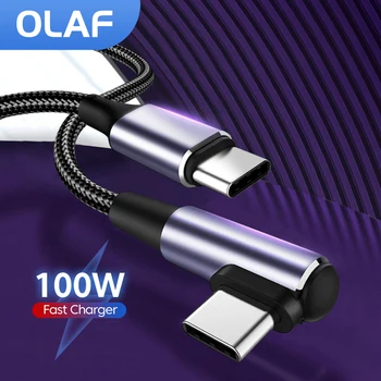 OLAF 100W Cablu Cot de 90° Linie de Date de Joc prin Cablu PD Cablu de Încărcare și transport pentru Calculator C Cablu USB pentru telefonul Inteligent