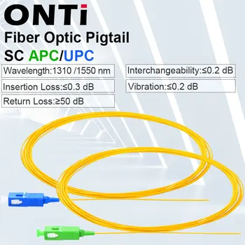 ONTi 20/50/100/200PCS/Lot SC APC / UPC Fiber Coadă Simplex 9/125 1M Single-Mode Fibra Optică Coadă 0.9 mm