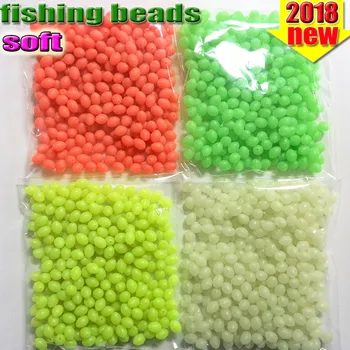 Oval de pescuit margele 300pcs/lot luminos margele de pescuit momeală plastic stralucesc in intuneric culoare roșu galben alb verde MM*MM