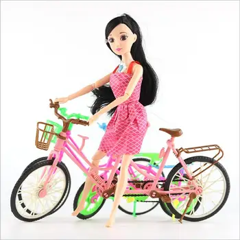 pentru barbie barbie pe bicicleta Detasabila Moda Bicicleta Cu Maro Casca de Plastic Coș Pentru Papusa Barbie 1/6 Accesorii de Jucarie pentru Copii Cadouri