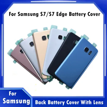 Pentru Samsung Galaxy S7 G930 S7 Edge G935F G935 Baterie Capac Spate Ușa de Locuințe de Înlocuire + Camera de Sticlă Adeziv Gratuit