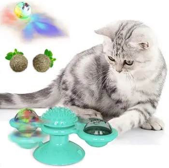 Pisică jucărie moară de vânt cat de instruire și educație de masaj rotativ pisica interactive jucărie catnip pisica accesorii luminoase mingea Produse pentru animale de Companie