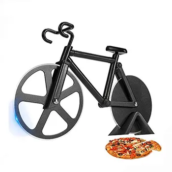 Pizza Cutter Din Oțel Inoxidabil Biciclete Forma De Roata De Bicicleta, Role Pizza Elicopter Feliator Pizza Cuțit De Tăiere Instrumente De Bucatarie(Cutie De Cadou)