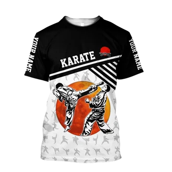 PLstar Cosmos cele mai Noi 3DPrint Karate Sport de Artă Personalizate Nume Unic pentru Femei/Bărbați T-shirt Casual Amuzant Streetwear Vara cu Maneci Scurte 1
