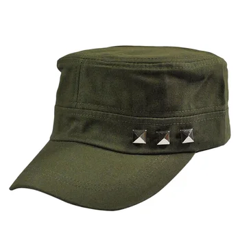 Primavara-Vara Reglabil Bumbac Șapcă de Baseball de Bază Snapback Hat cu Nituri Sun Protect Runner Capac Negru, Armata Verde Bej Bleumarin
