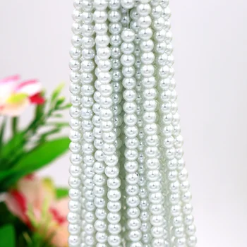 Pur alb/Fildeș 3mm~12mm Sticlă Margele Rotunde Perforate Perle Pentru DIY Margele Cercei Bratari Coliere Bijuterii