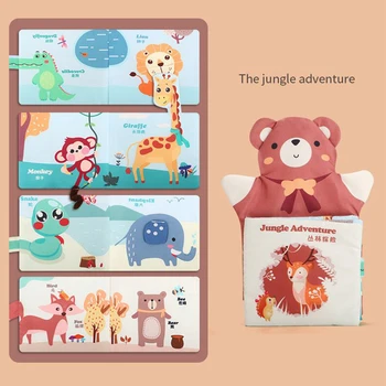 Păpușă de mână Tesatura Cărți 3D pentru Copii Urs Animale Jucării de Învățare Timpurie, de Învățământ Pânză de Carte Dezvolta o Cunosc de Lectură Carte Puzzle