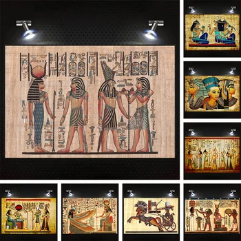 Retro Egipt Papirus Faraon Caracter Hieroglife Poster De Imprimare Panza Pictura Arta De Perete Imagine De Epocă Living Decor Acasă