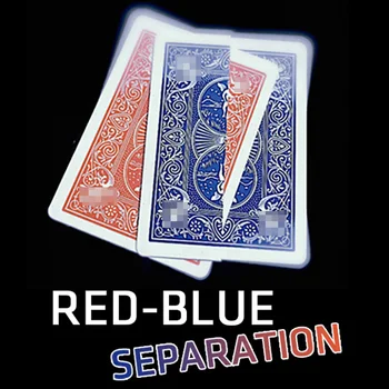 Roșu-Albastru Separare Trucuri Magice Una sau Două cărți de Joc Magia Magician Până Aproape de Strada Iluzie Trucuri de Mentalism Puzzle Jucărie
