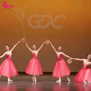 Roșu Timp De Balet Tutu Rochie Fete Copii Pentru Adulti Femei De Balet Romantice Dans Contemporan Balerina Rochie De Costume De Balet Rochie Fete