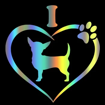 S51529 Diverse Dimensiuni/Culori Mașină De Autocolante De Vinil Decal-Mi Iubesc Chihuahua, Câine Animal De Motociclete Accesorii Decorative