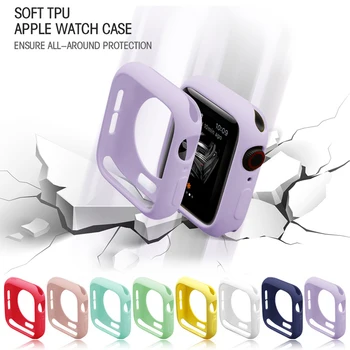 Silicon moale Caz pentru Apple Watch 8 7 6 SE 5 4 3 Bara de Protectie Shell Pentru iWatch Acoperi Serie 45mm 42MM 38MM 44MM 40MM 41MM
