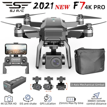 SJRC F7 PRO GPS Drona 4K Dual Camera HD 3-Axis Gimbal Profesional de Fotografie Aeriană 3KM fără Perii Quadcopter VS F11 4K Pro