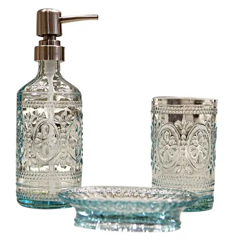 Sticlă de dezinfectant sticlă, în stil European, de presă, de uz casnic sub-îmbuteliere, cutie de săpun, baie spala cana, de trei-bucata set