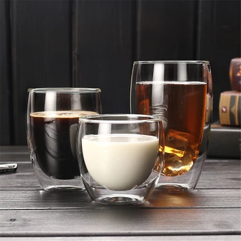 Sticlă Transparentă Ceașcă De Cafea Cu Lapte Whisky, Ceai, Bere Dublu Creative Rezistente La Căldură Cocktail Vodka Vin Cana Drinkware Pahar Cupe