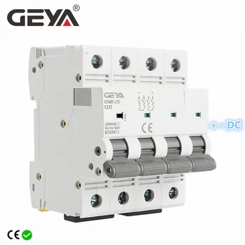 Transport gratuit GEYA GYM9-125 DC MCB 80A 100A 125A 1000VDC Mini Circuit Breaker Șină Din 6KA Întrerupător de Circuit DC
