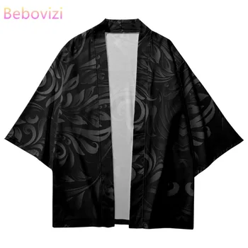 Trendy Streetwear Flower Print Kimono Tradițional Cardigan pentru Vară Bărbați Femei Vintage Cosplay Moda Japoneză Haori 5XL 6XL