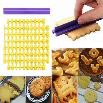 Tăietor de biscuiti Numărul Alfabetul Embosser Fondant Cookie Mucegai Tort Freze Decor Forme pentru Copt în Bucătărie Acasă DIY Instrumente