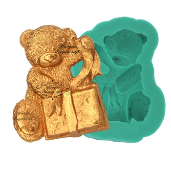 Ursul cadou silicon tort mucegai fondant forme de tort decorare ciocolata gumpaste mucegai fondant instrumente de săpun mucegai