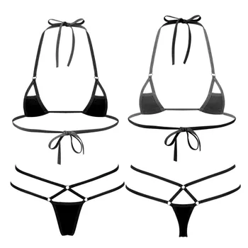 Vara Femei Lenjerie Bikini Costume De Baie Strappy Set De Bikini Micro Bikini De Costume De Baie Costume De Baie Pentru Scăldat, Plajă, Îmbrăcăminte Lenjerie De Corp, Îmbrăcăminte De Noapte